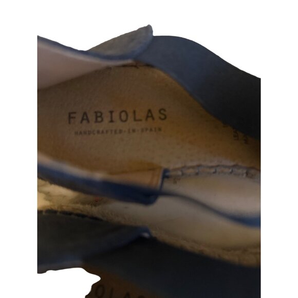 Fabiolas Navy Suede Espadrille Wedge Sandals Handcrafted In Spain - Picture 6 of 8